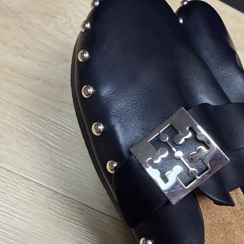 Tory Burch Mellow Stud Mule (Women) black/silver, SIZE 7 1/2 US - Picture 9 of 12